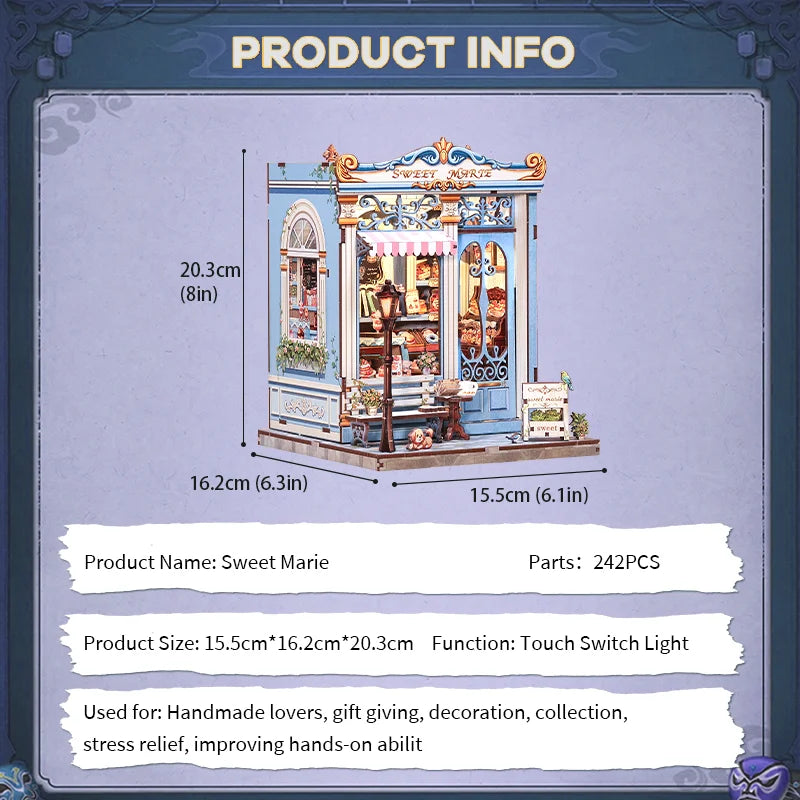 CUTE BEE Sweet Marie Pastry Shop Book Nook