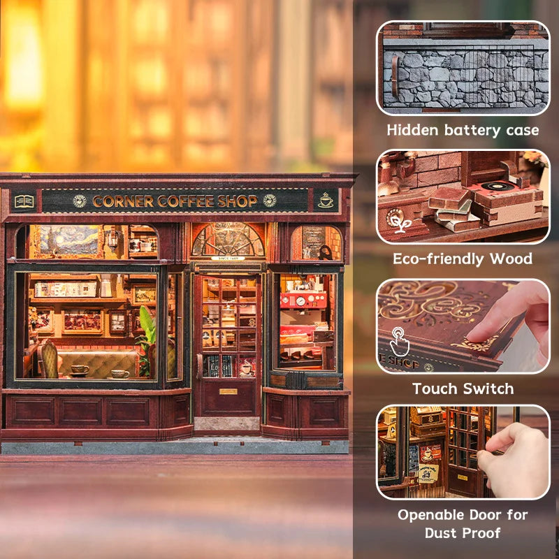 CUTE BEE Corner Coffee Shop Book Nook