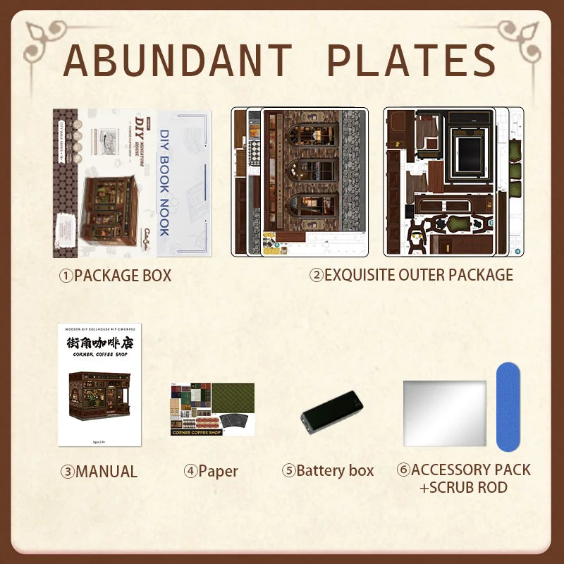 CUTE BEE Corner Coffee Shop Book Nook