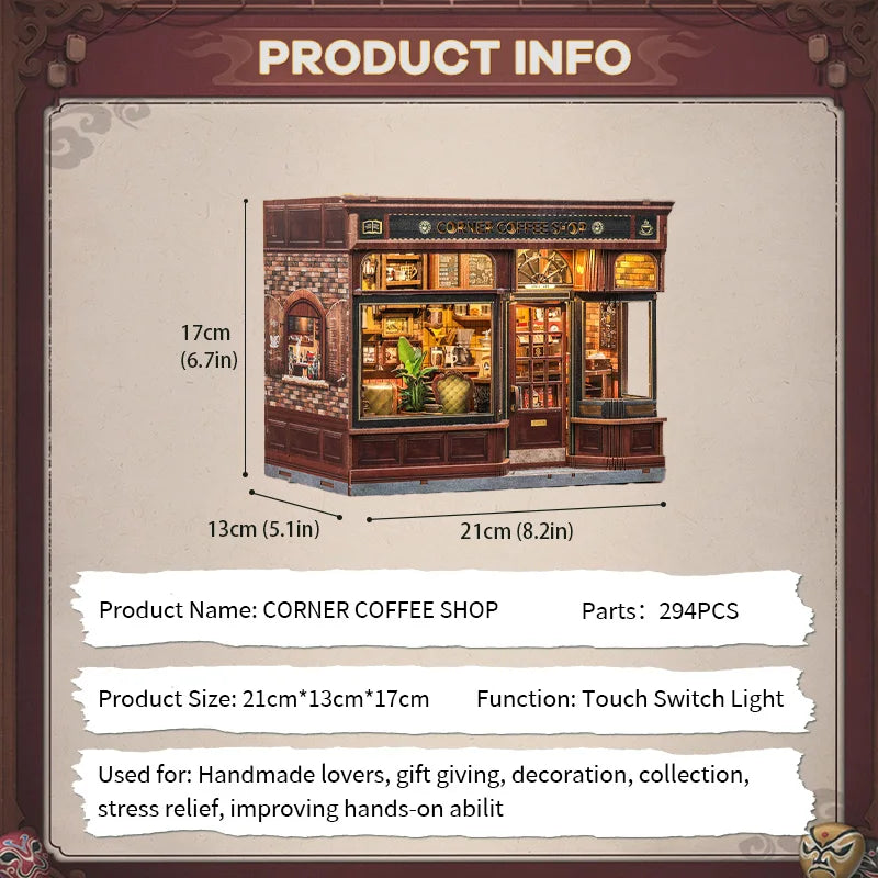 CUTE BEE Corner Coffee Shop Book Nook