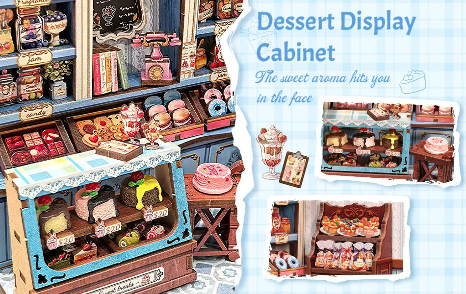 CUTE BEE Sweet Marie Pastry Shop Book Nook