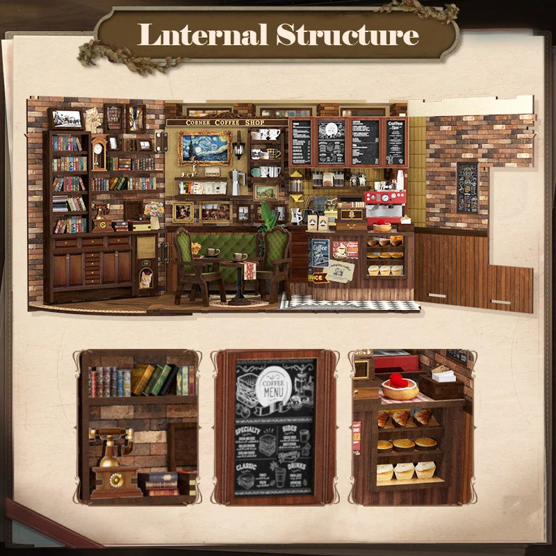 CUTE BEE Corner Coffee Shop Book Nook