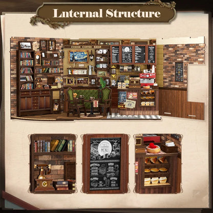 CUTE BEE Corner Coffee Shop Book Nook