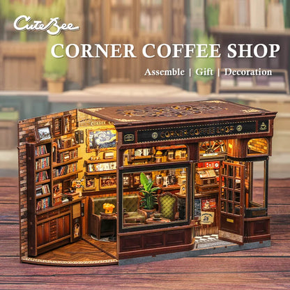 CUTE BEE Corner Coffee Shop Book Nook